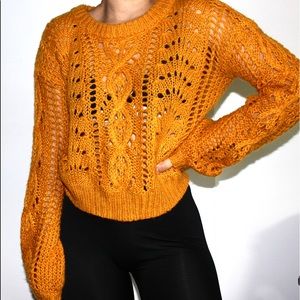 Yellow Crochet Sweater